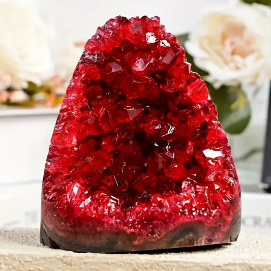 Red Wine Garnet Ruby Natural Crystal Cluster