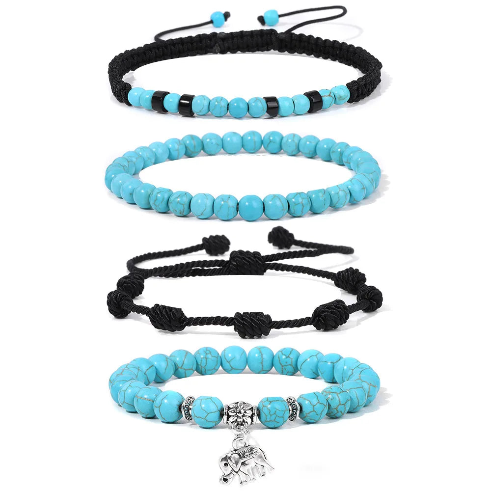 New Blue Turquoises Stone Charm Series Bracelets