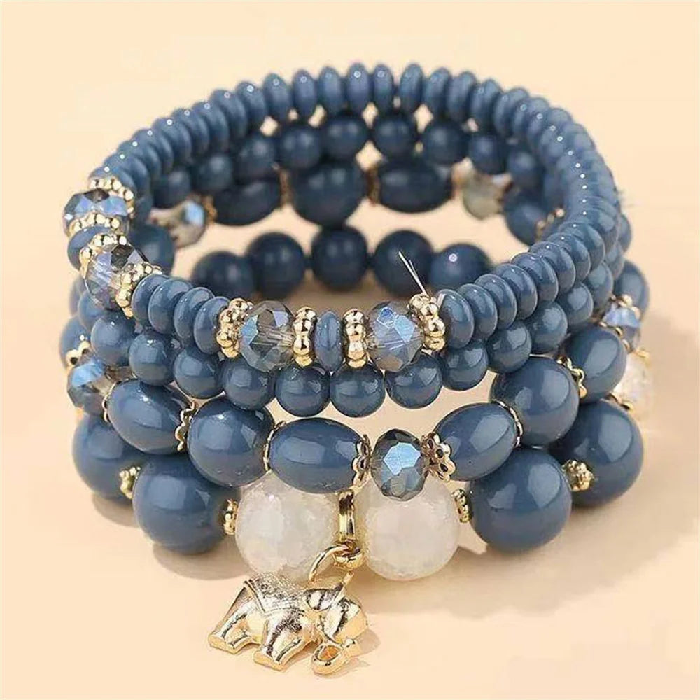 Good Luck Elephant Crystal Beads Bracelet