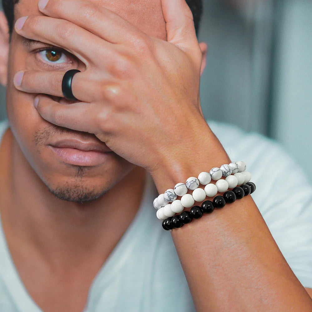 Matching Array of Triplet Natural Stone Bracelets Sets