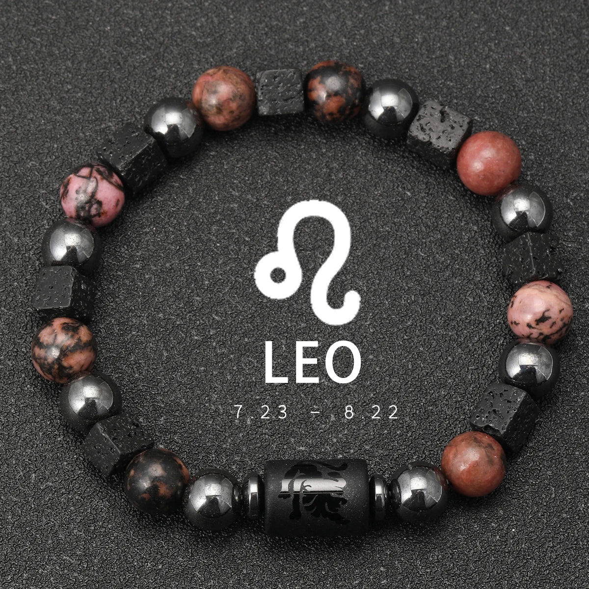 Obsidian Natural Stone 12 Zodiac Signs Bracelets