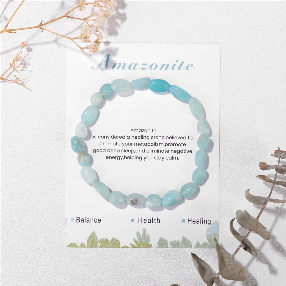 Natural Unique Birthstone With Message Card Bracelet