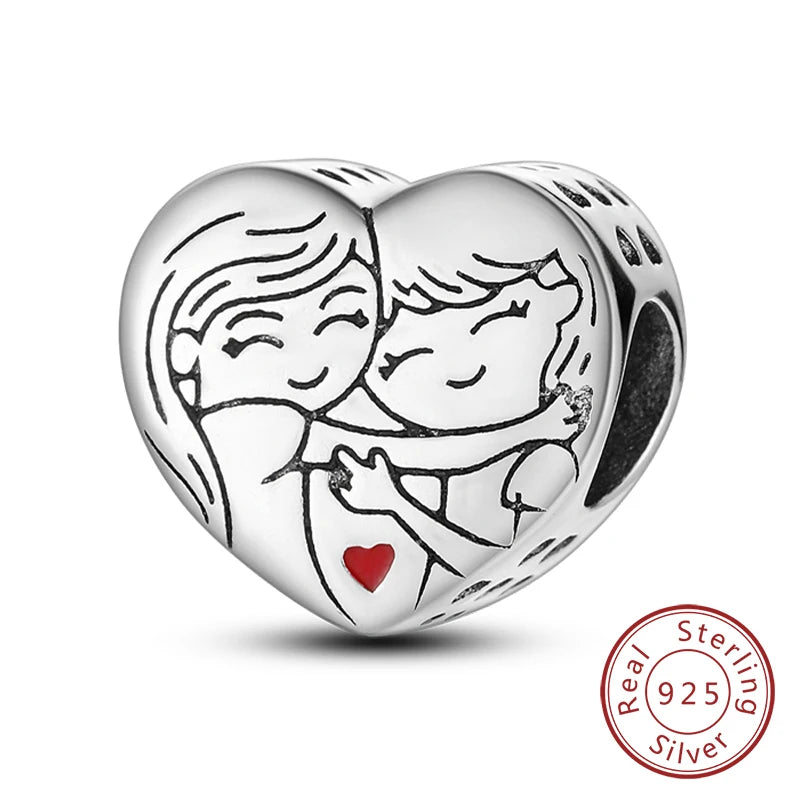 Gorgeous Heart Beat Family Charm Pendants