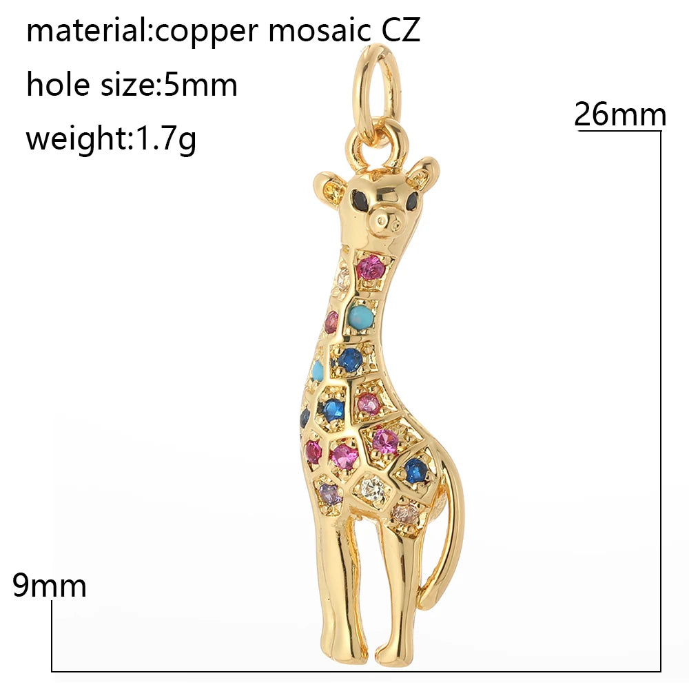 Cute Animals Plants Gold Bracelet Charm Pendants