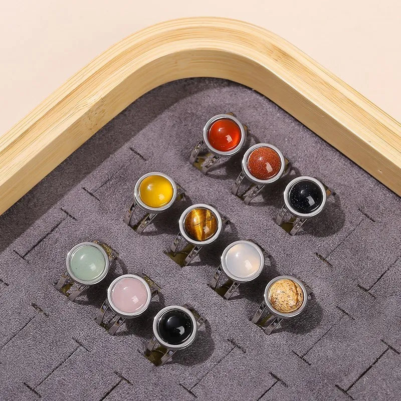 Natural Crystal Protection Rings