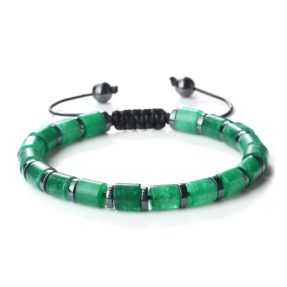 Spacer Glass Cylinder Braided Bracelet