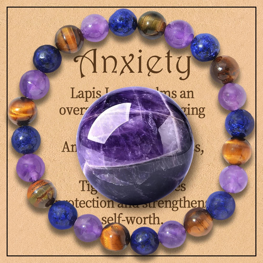 Royal Purple Power Elimination Healing Crystals Bracelets