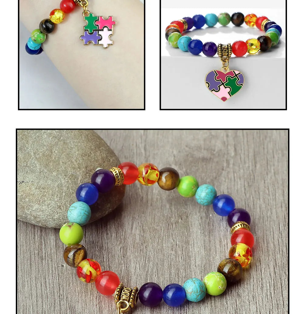 Mental Health Awareness "Autism Puzzle" Healing Bracelets
