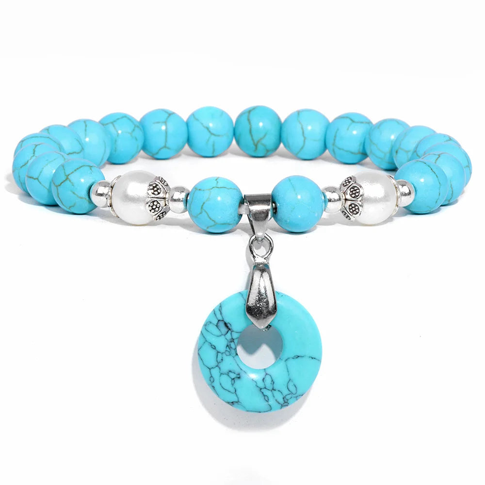 New Blue Turquoises Stone Charm Series Bracelets