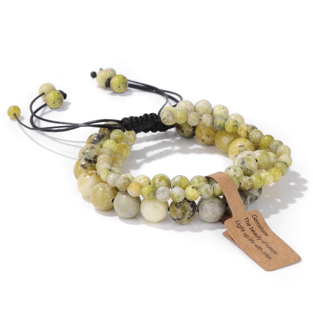 Universal Natural Stone Healing Mixed Size Beaded Bracelets