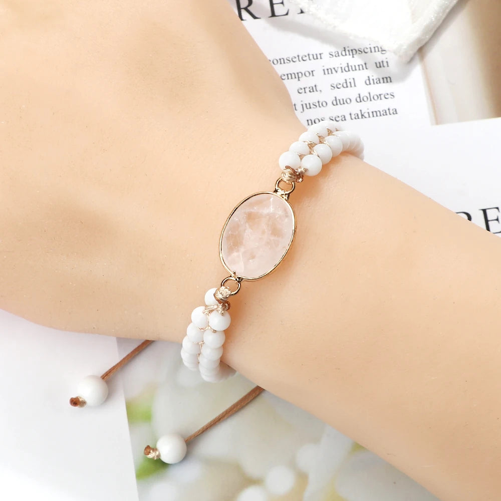 Pure White Natural Howlite Stone Bracelets
