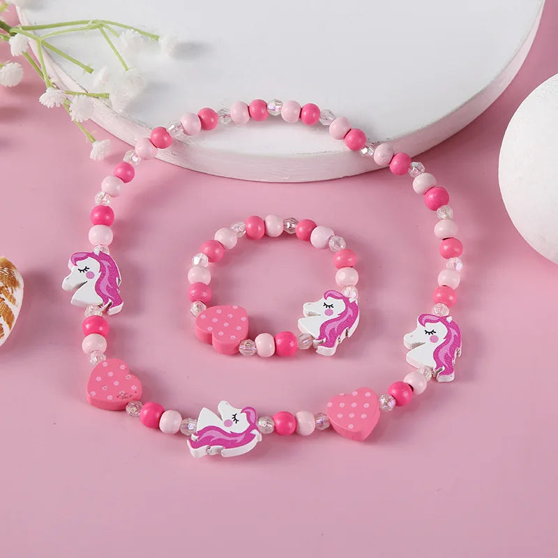Cute Cartoon Pattern Necklace Bracelet Sets