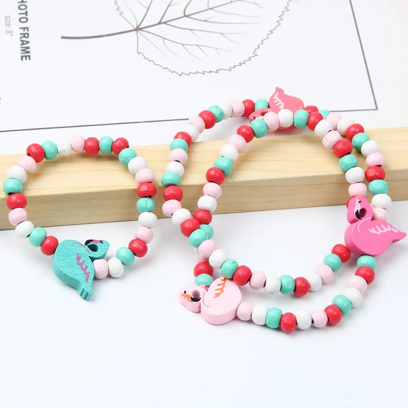 Cute Cartoon Pattern Necklace Bracelet Sets