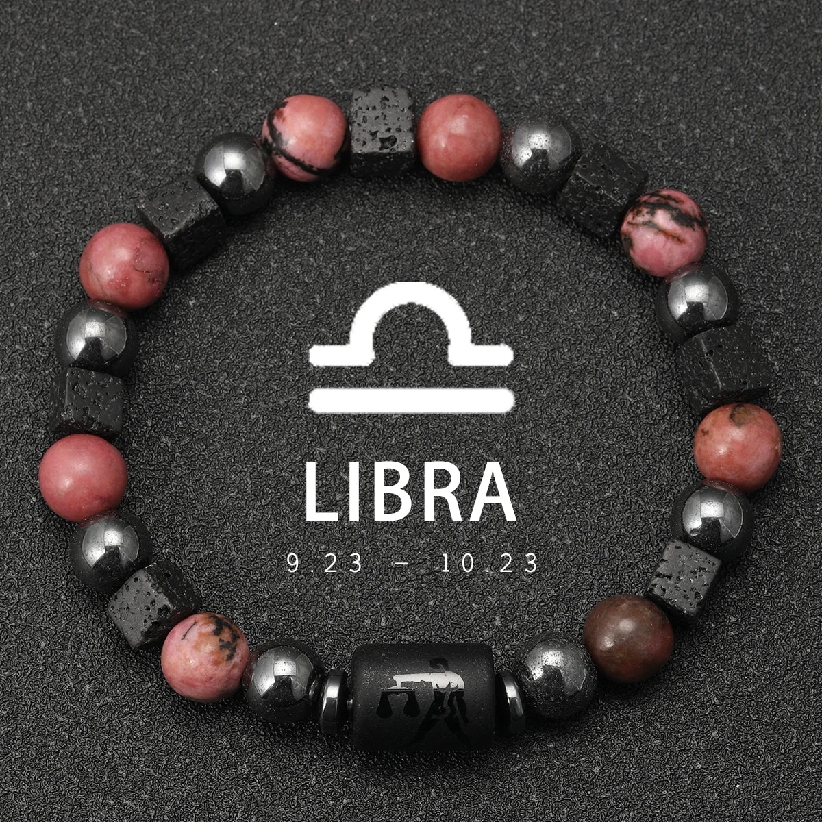 Obsidian Natural Stone 12 Zodiac Signs Bracelets