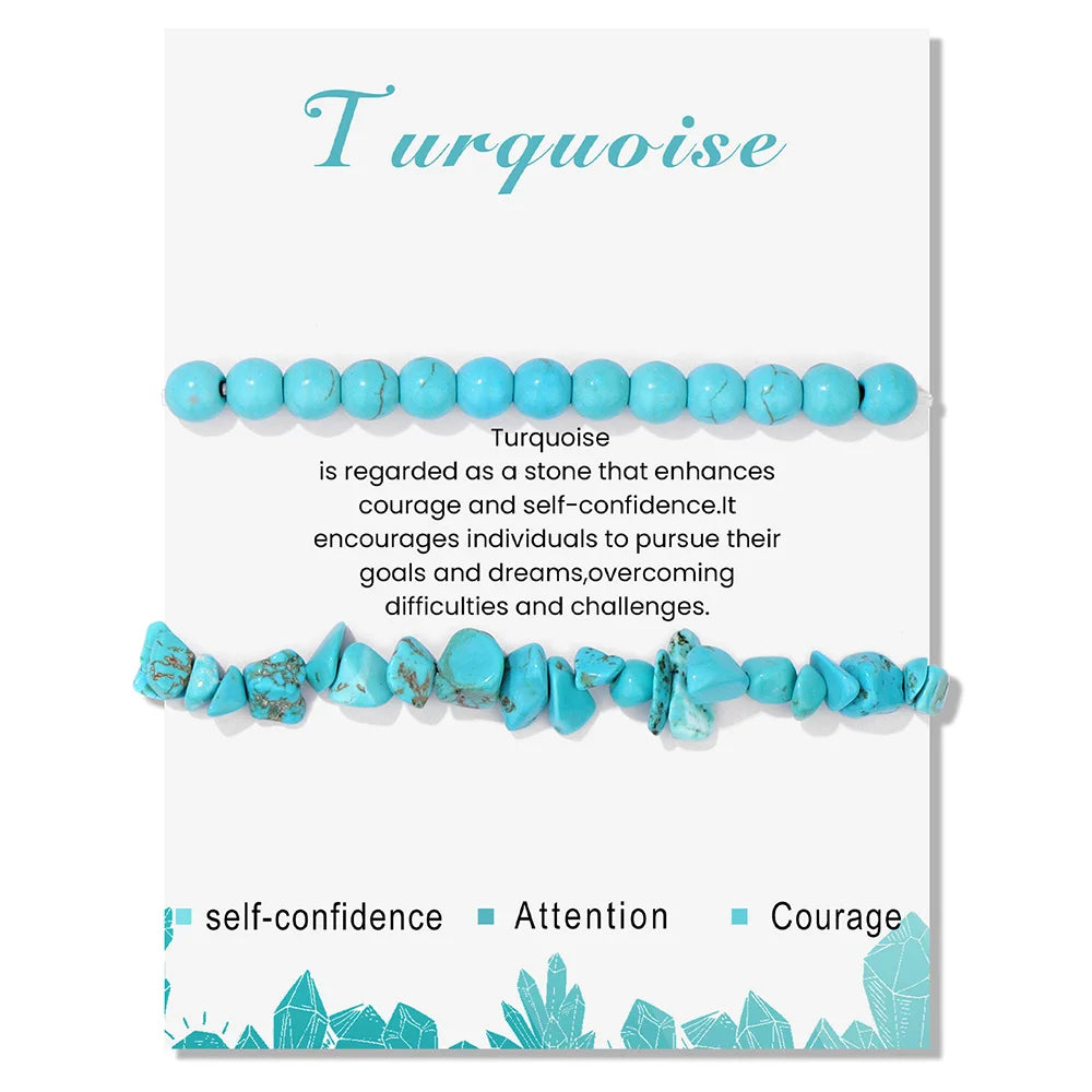 Double Crystal Stone Bracelets With Inspirational Cards
