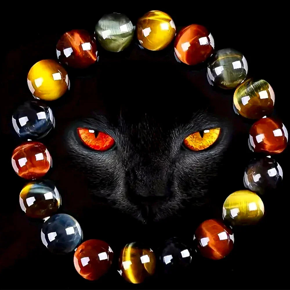 Cunning Colored Tiger Eye Natural Stone Bracelet
