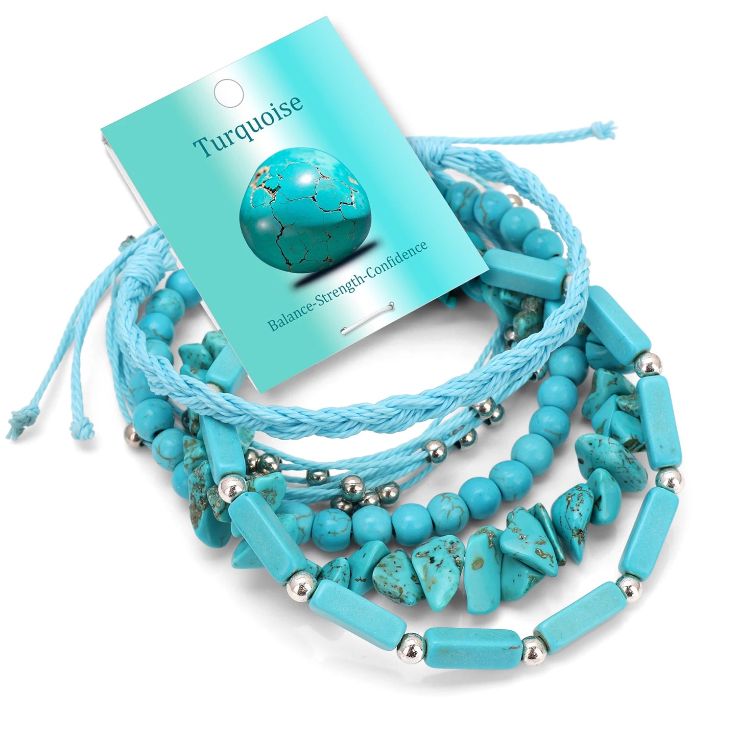 Ocean Bohemian Natural Stone Beaded Stackable Bracelet