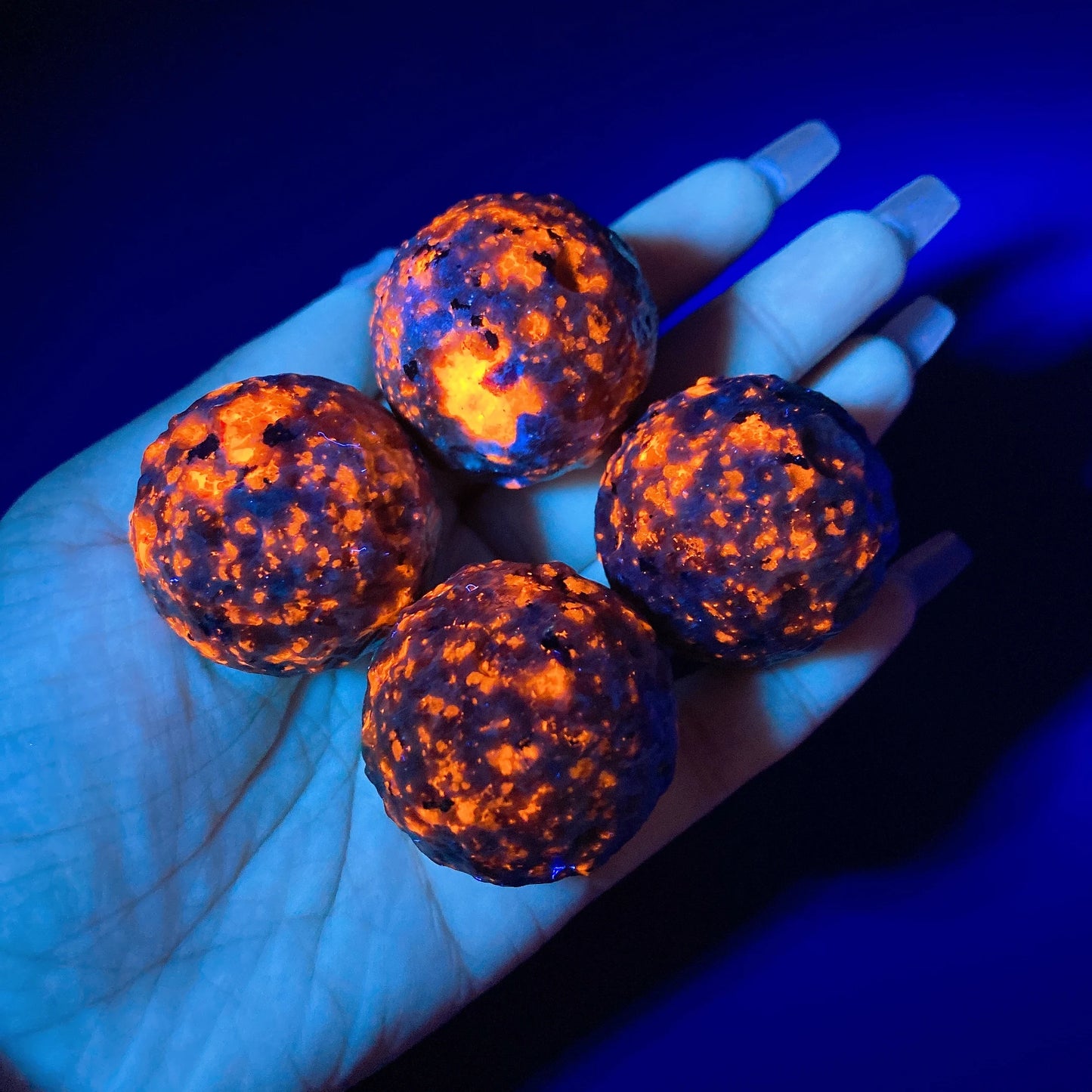 Natural Yooperlite Moon Sphere Crystal 35mm Healing Flame Stone