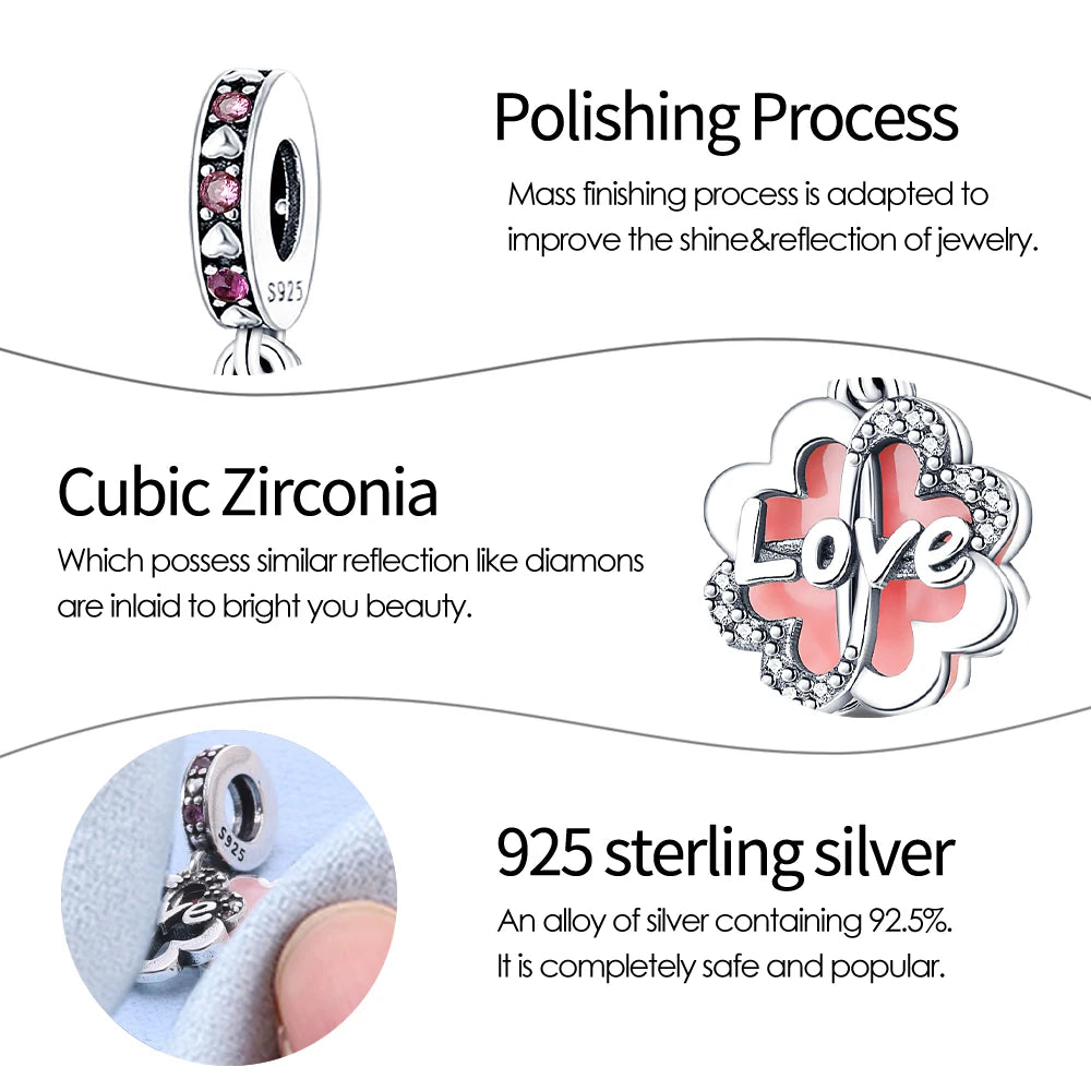 Genuine Silver Four-Leaf Clover Charm Series