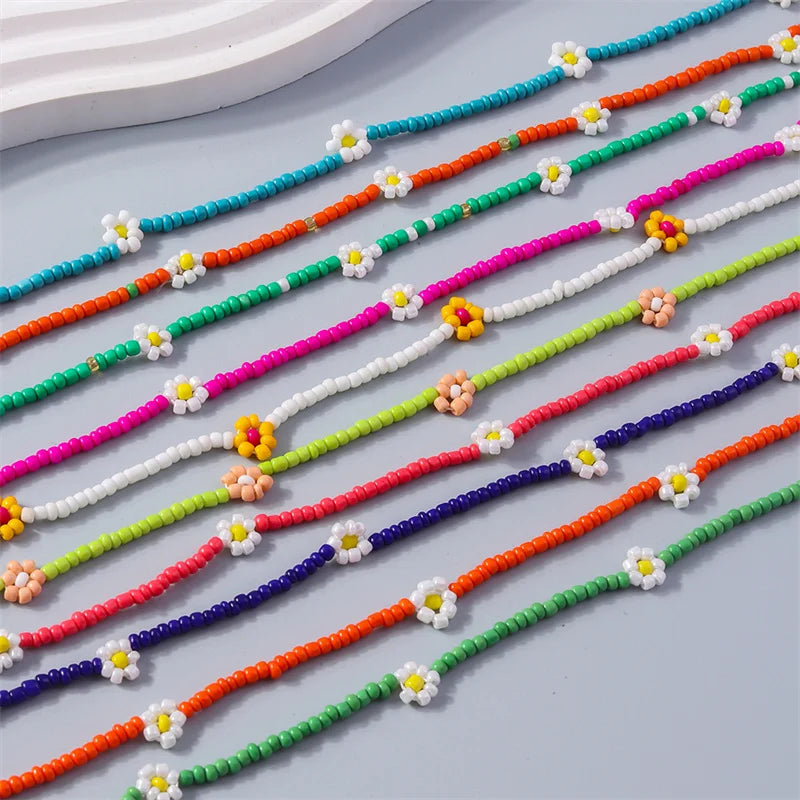 Colorful Spring Flower Seed Necklace