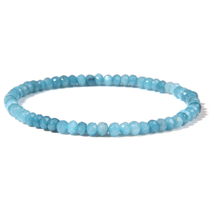 Colorful Faceted Natural Gem Stone Bead Bracelet