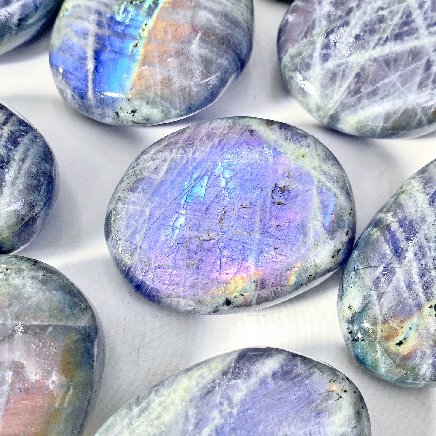 Mesmerizing Purple Flash Labradorite Palm Gemstone