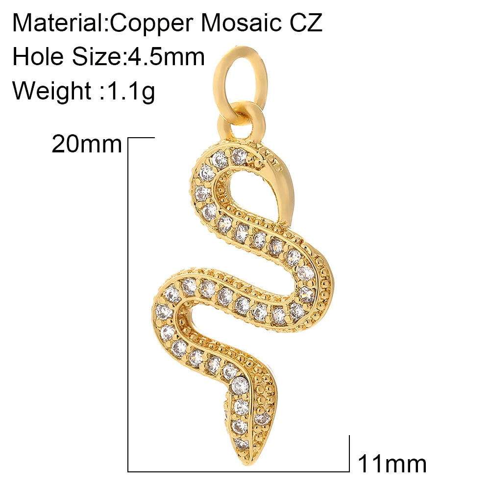 Cute Animals Plants Gold Bracelet Charm Pendants