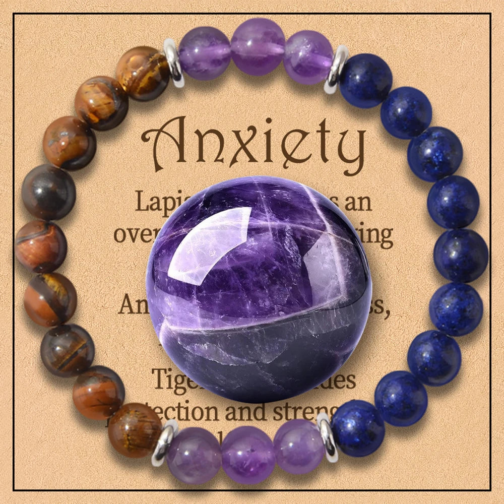 Royal Purple Power Elimination Healing Crystals Bracelets
