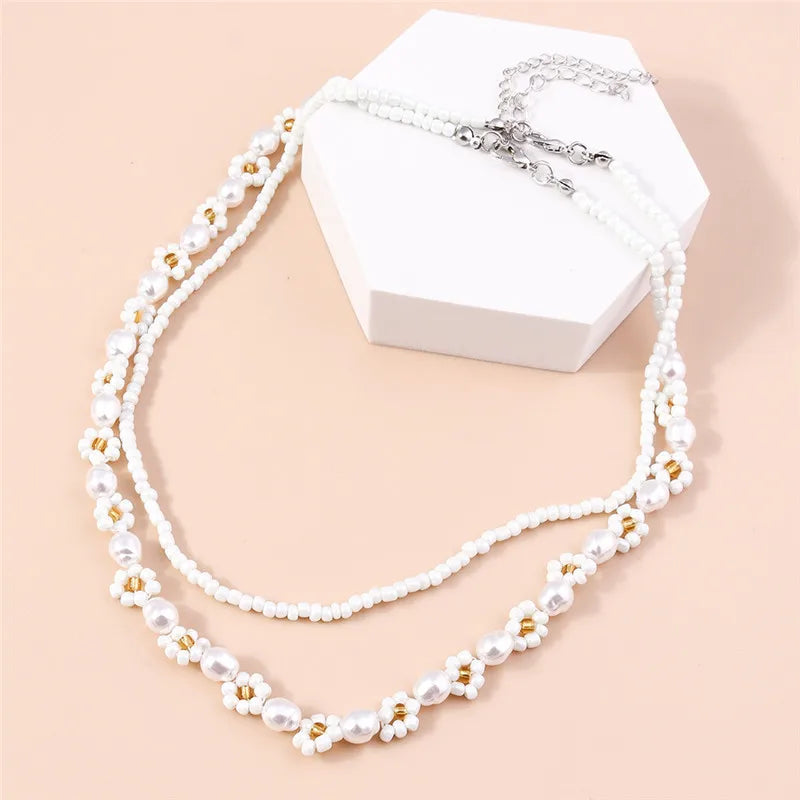 Lovely Sun Flowers Seeds Beaded Necklace