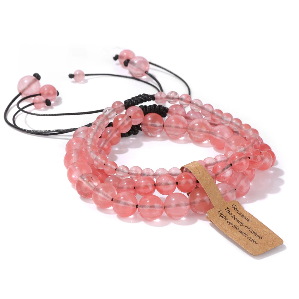 Universal Natural Stone Healing Mixed Size Beaded Bracelets
