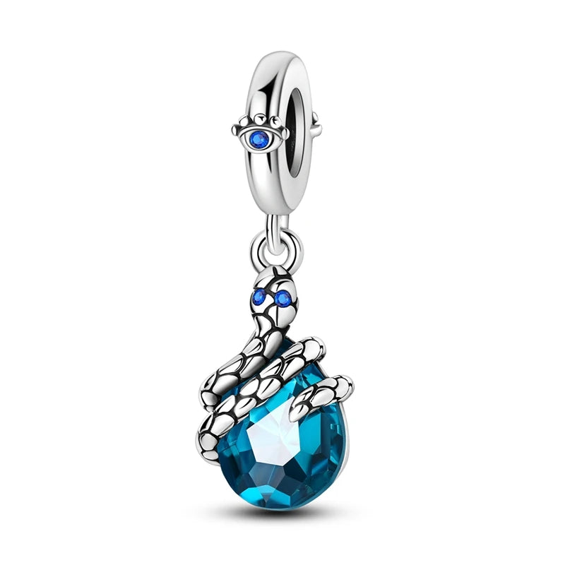 Empress Blue Platinum Pendant Charms Beads