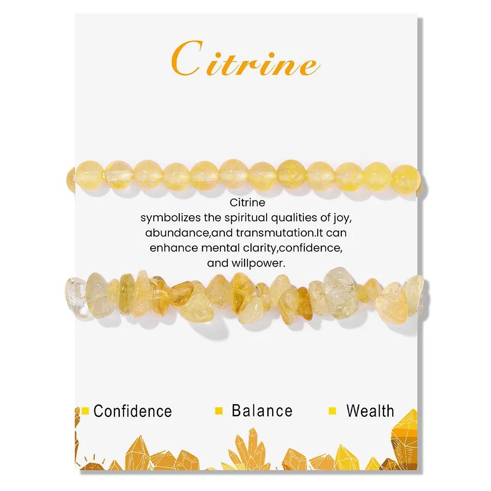 Double Crystal Stone Bracelets With Inspirational Cards