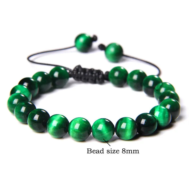Cool Royal 5 Star Natural Stone Tiger Eye Beaded Bracelets