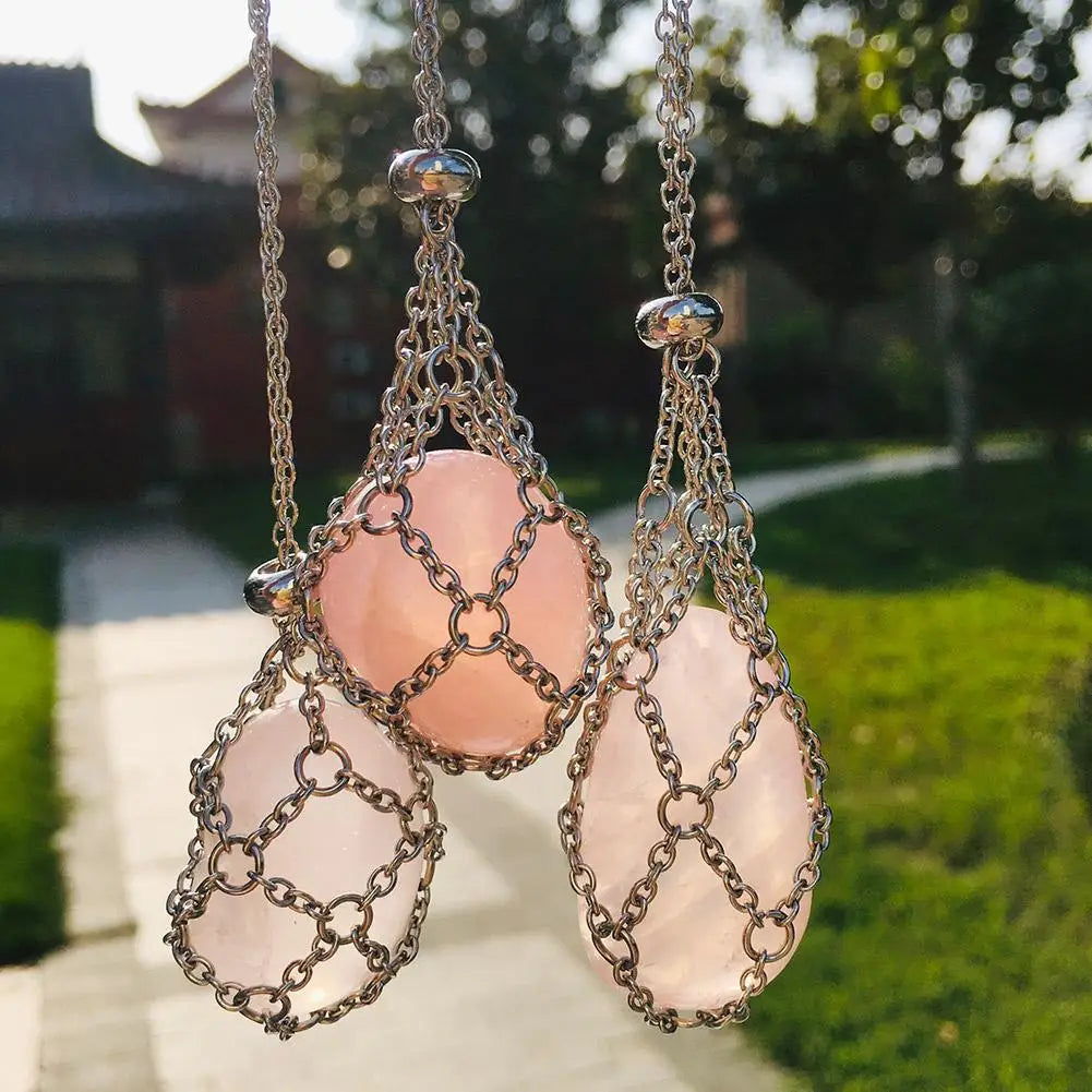 Interchangeable Crystal Holder Cage Necklace