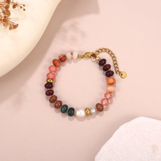 Colorful Gemstone Rainbow Bracelet