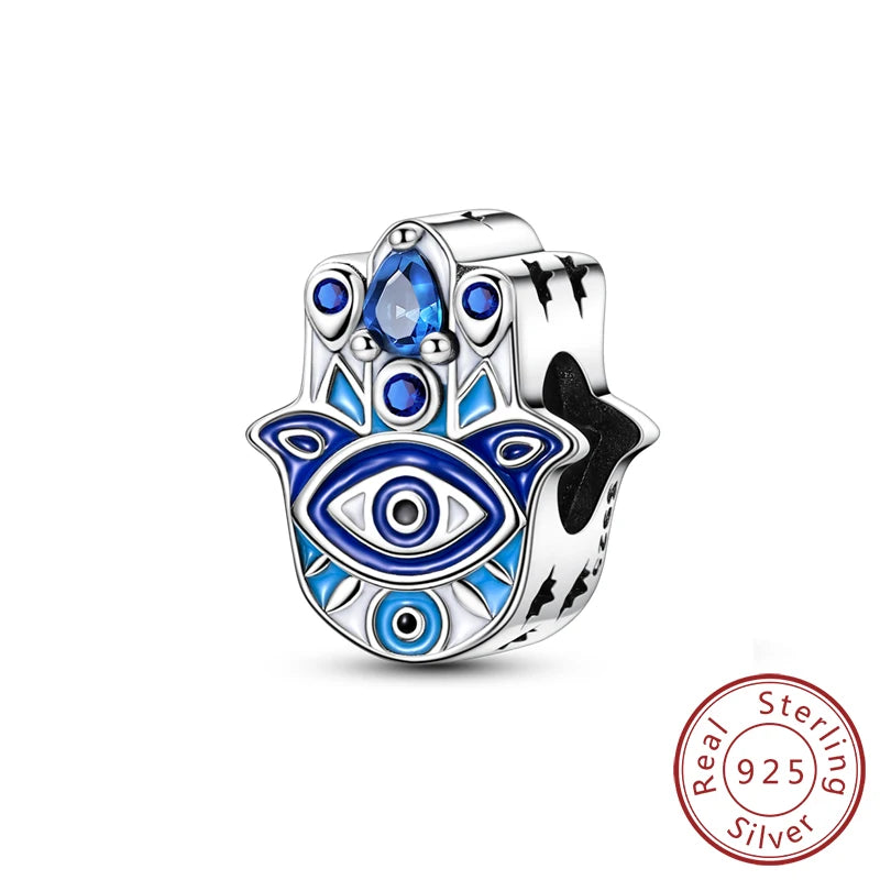 Dreamy Blue & Silver Charm Pendants