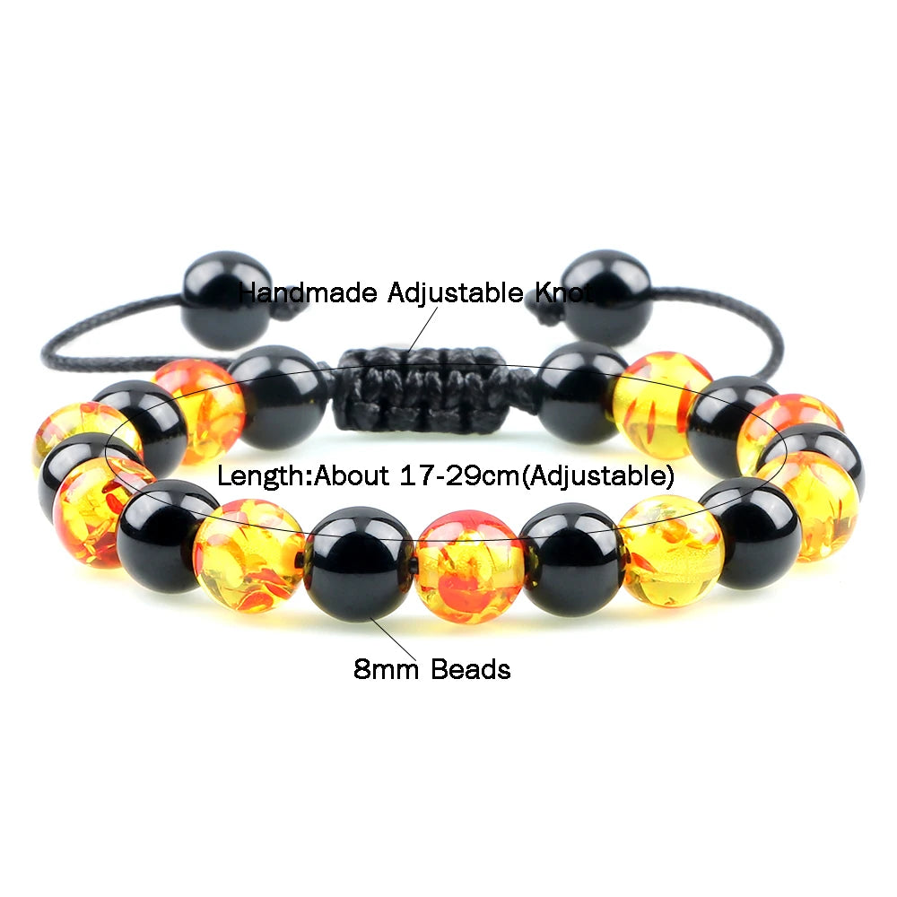 Blended Tiger Eye & Black Onyx Stone Charm Bracelets