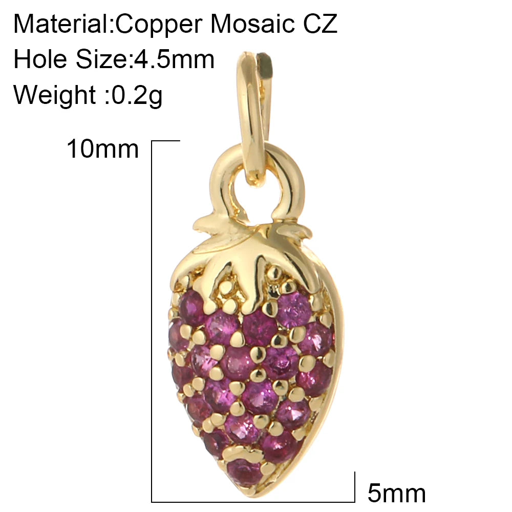 Cute Animals Plants Gold Bracelet Charm Pendants