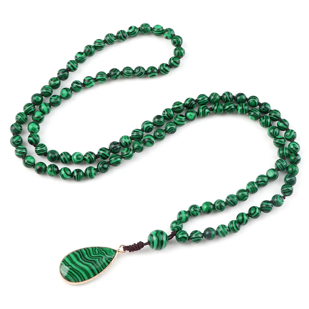 Natural Malachite Stone Beaded Necklaces & Bracelets