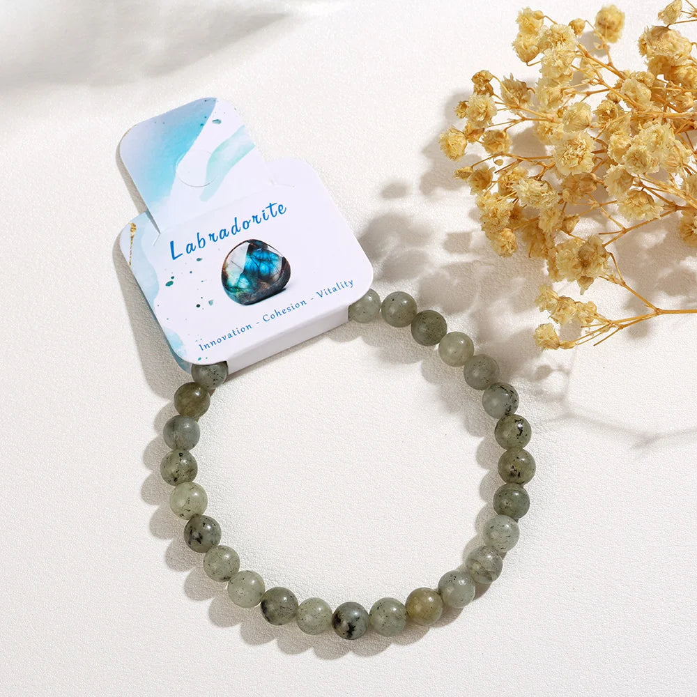 Chakra Colored Natural Stone Beads Bracelet