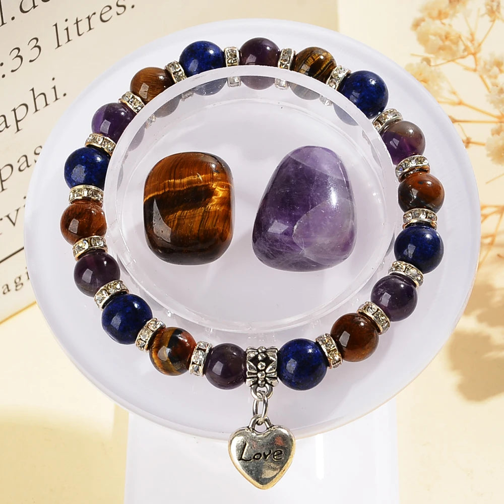 Tranquility Natural Crystal Triple Protection Bracelet