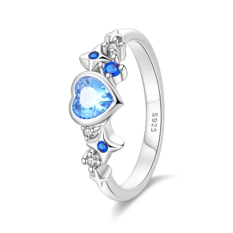 Floral Heart-Shaped Crown Rings