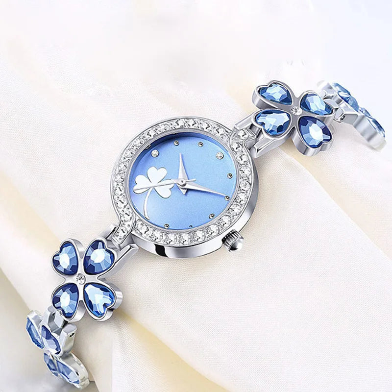 Luxury Clover Square Diamond Quartz Watches