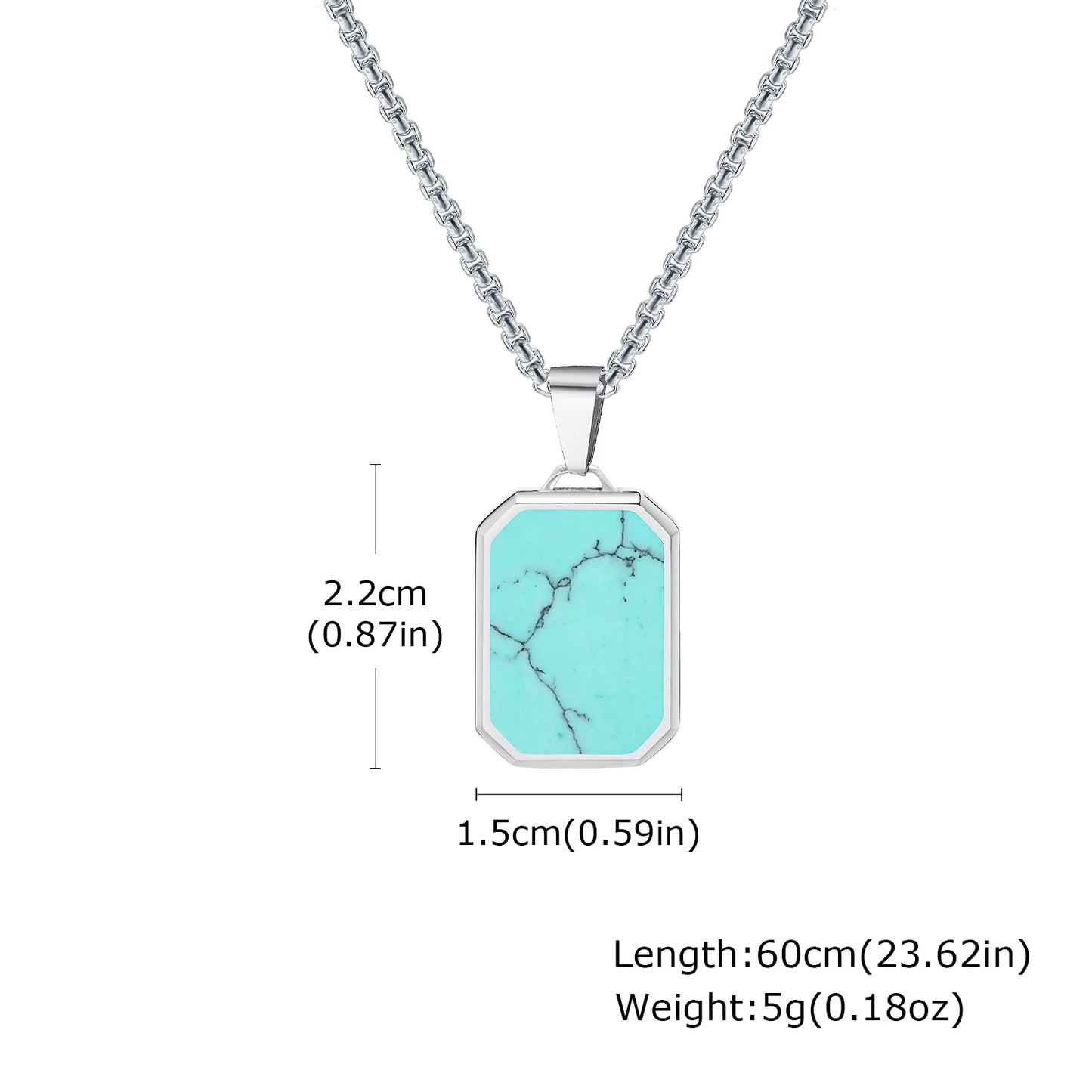 Natural Stone Protection Pendant Square Necklaces