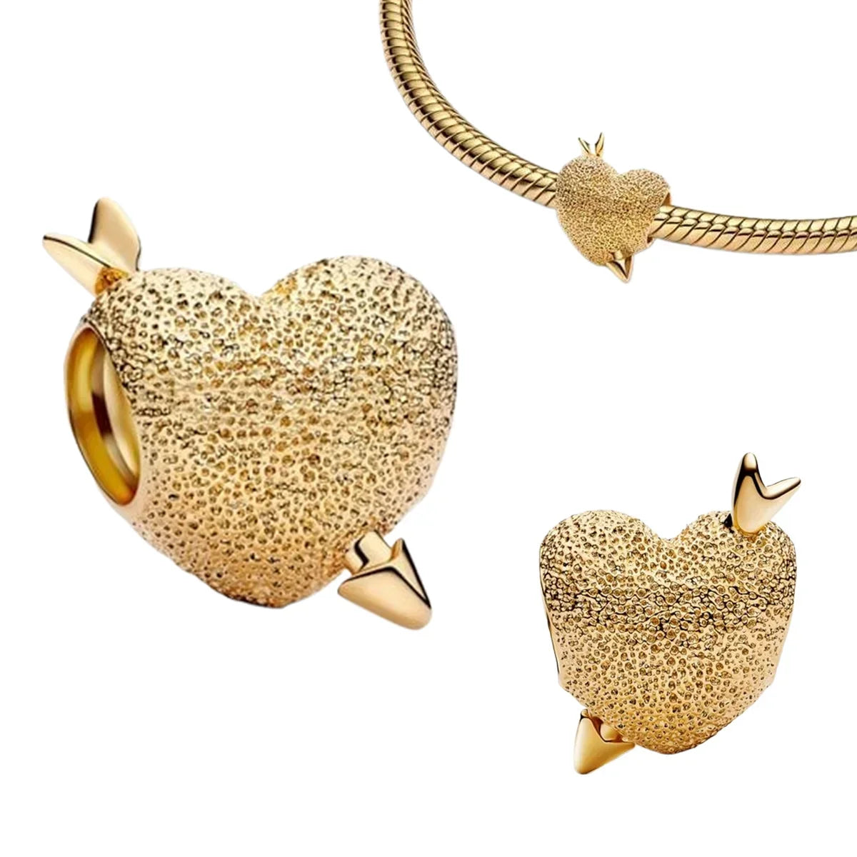 Glittering Gold Mixed Sparkling Charm Pendants