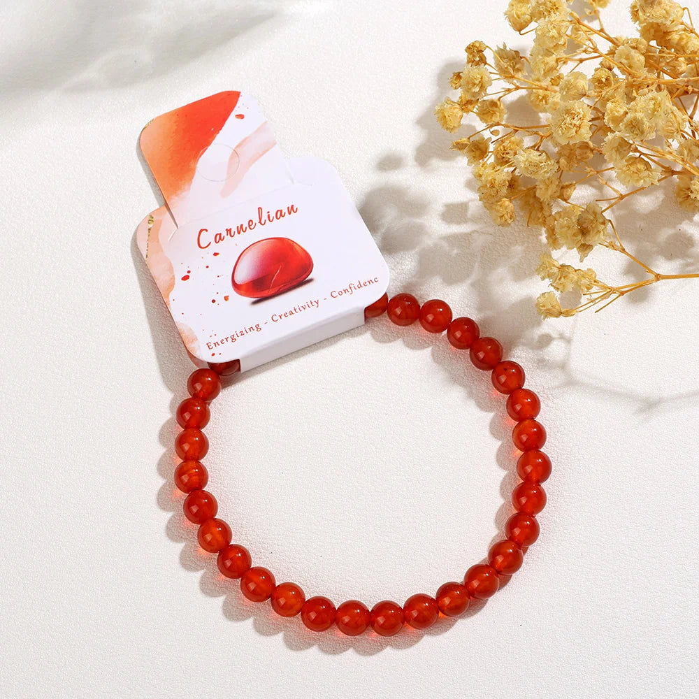 Chakra Colored Natural Stone Beads Bracelet