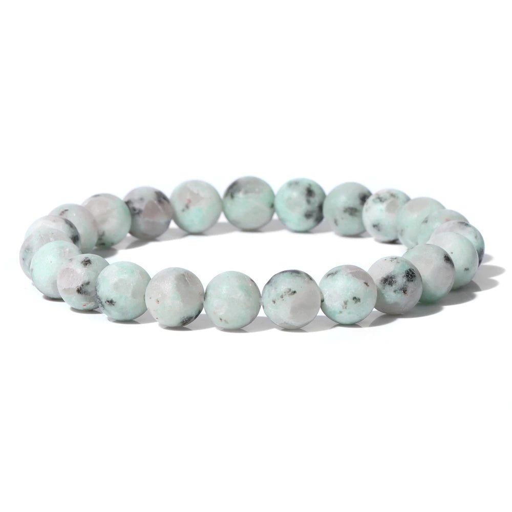 Matte Green Stone Series Bead Bracelet
