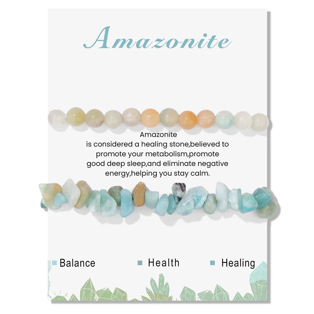 Double Crystal Stone Bracelets With Inspirational Cards