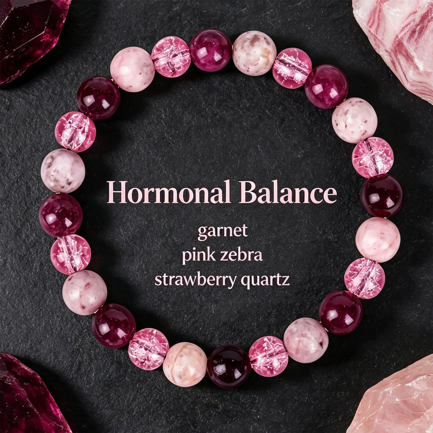 Berry Garnet Nature Stone Hormonal Balance 2.2 Bracelet