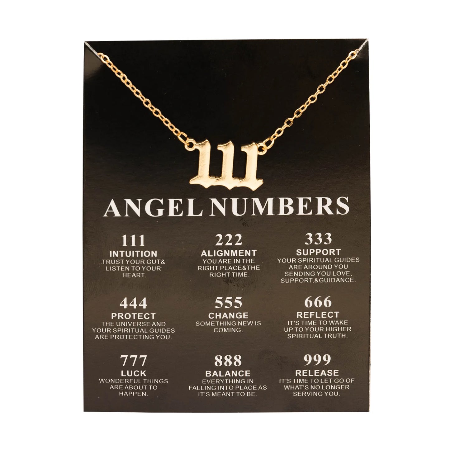 Lucky Angel Numbers Wish Pendant Necklace